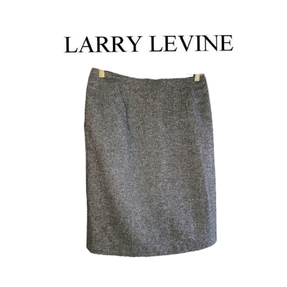 VINTAGE LARRY LEVINE PETITE TWEED PENCIL SKIRT - Picture 2 of 4